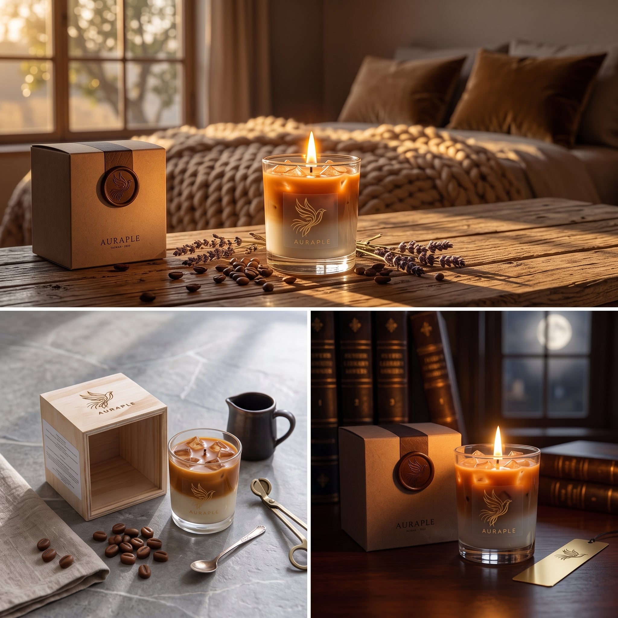 AURAPLE "Thai Milk Tea" Craft Scented Candle | Handmade Dual-Layer Soy Wax 160g