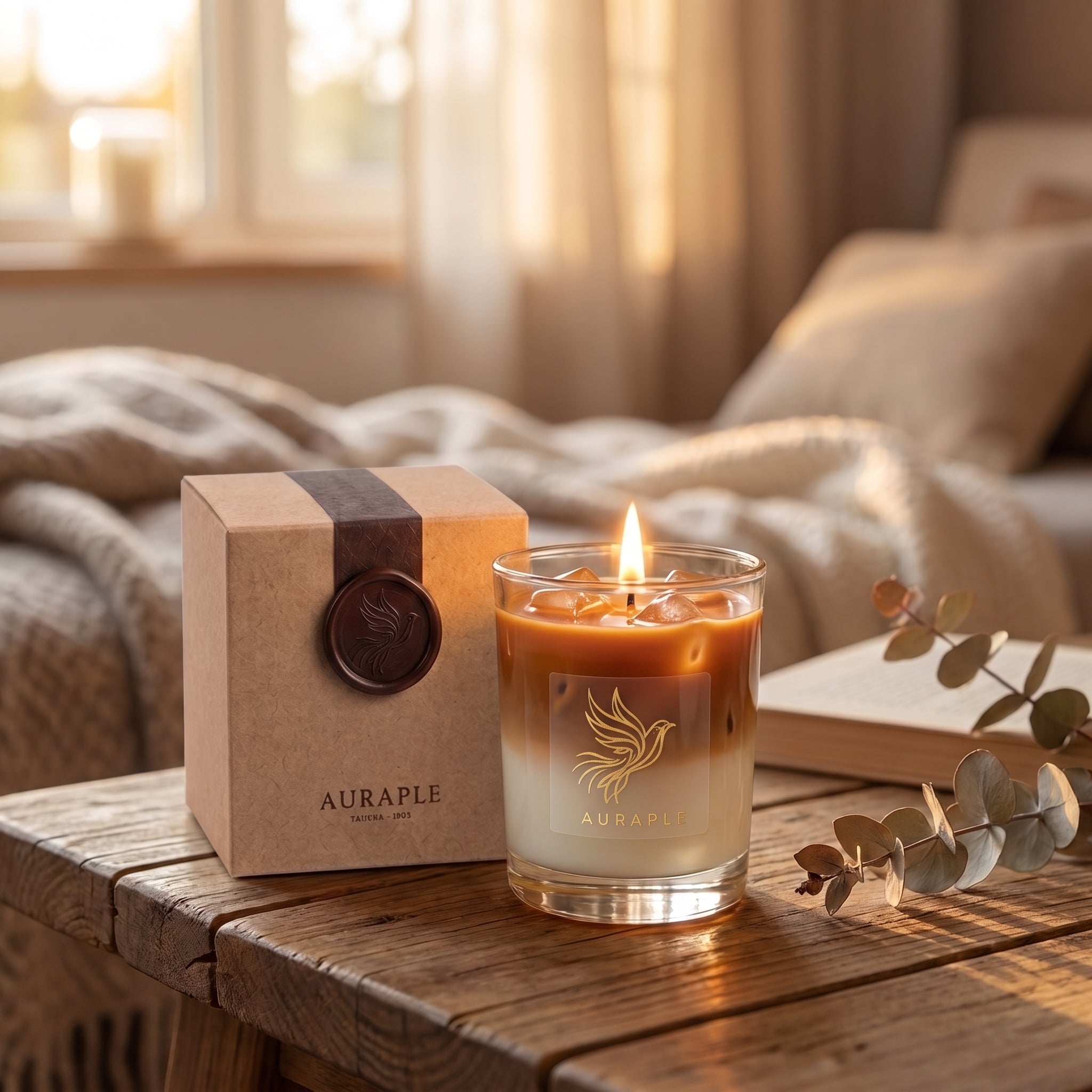 AURAPLE "Thai Milk Tea" Craft Scented Candle | Handmade Dual-Layer Soy Wax 160g