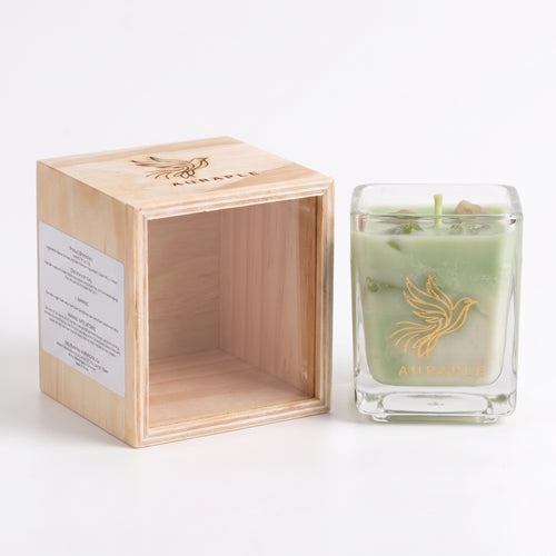 AURAPLE 抹茶拿鐵香氛蠟燭 | 職人手工木盒 療癒漸層雙層蠟 靜謐茶香 質感送禮首選